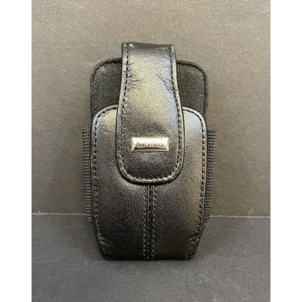 Vintage BLACKBERRY Black Leather Magnetic Belt Case w/Clip